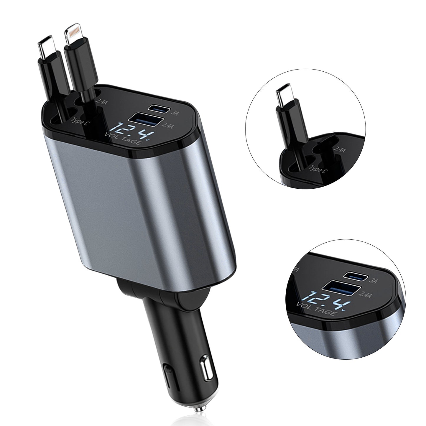 Car charger with 120W super fast charging and flash charging