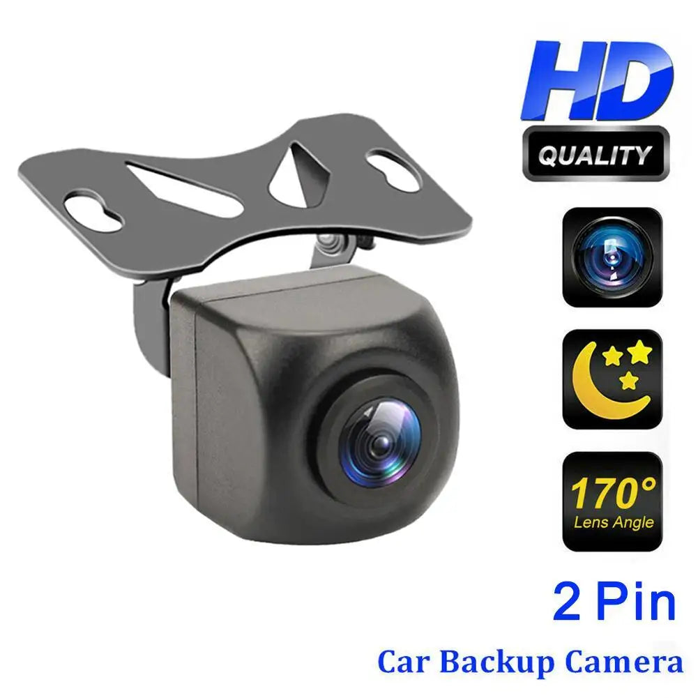 1080p HD Car Rear View Camera 2-pin Waterproof Night Vision Fish Eye Lens 170 Degree Park Reverse Camera For SUV Car Accessory