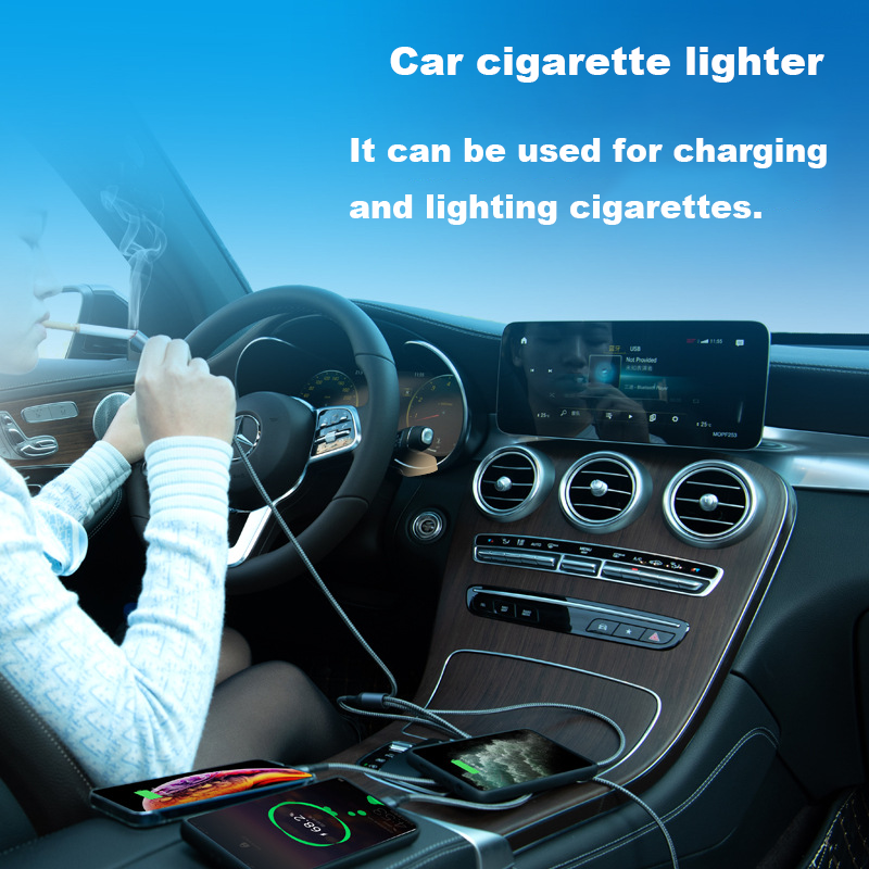 Portable cigarette lighter - type USB data cable, a four - in - one product suitable for both in - car and home use as well as during travels.