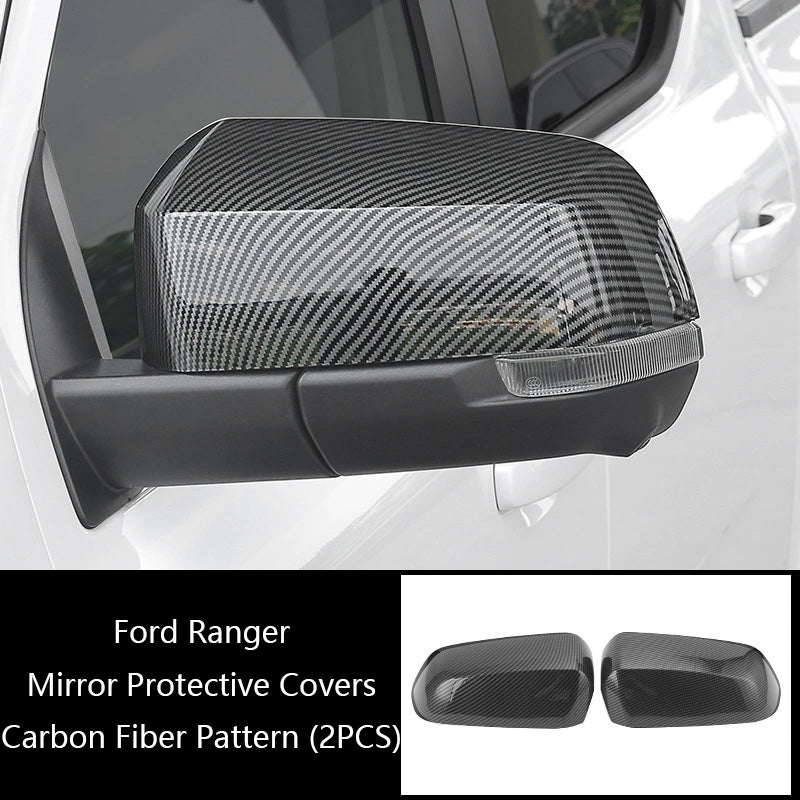 Carbon Fiber Pattern Decorative Covers for the Rearview Mirror Housing of Ford Ranger