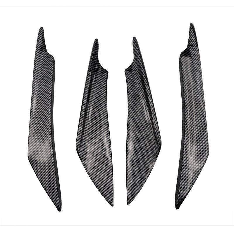 Universally applicable automotive modification air blade with carbon - fiber - textured bumper air blade, front bumper spoiler, and anti - collision strip