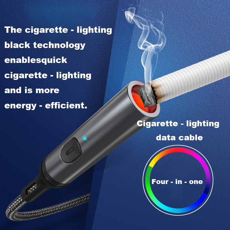 Portable cigarette lighter - type USB data cable, a four - in - one product suitable for both in - car and home use as well as during travels.