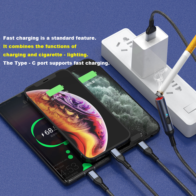 Portable cigarette lighter - type USB data cable, a four - in - one product suitable for both in - car and home use as well as during travels.