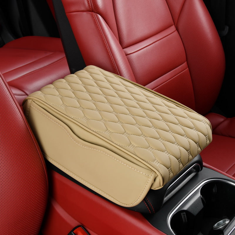 Universal Car Armrest Box Pad with Memory Foam, Armrest Booster and Cover