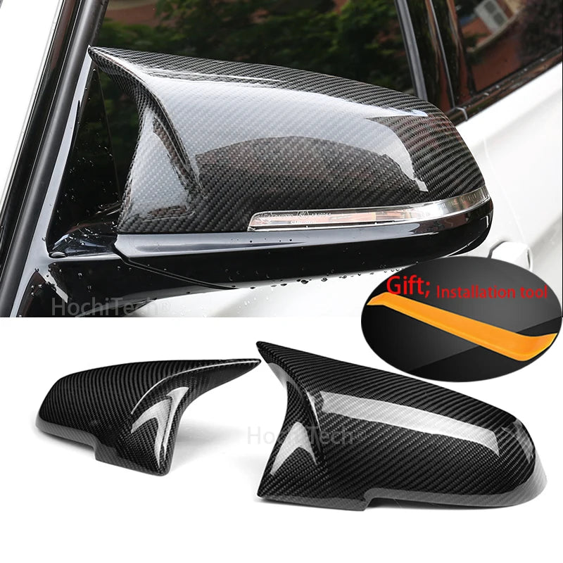 For BMW 3 Series F30 F31 320i 328i 330i 335i Sedan & Touring Auto Car Rear View Side Mirror Cover Trim Carbon Fiber Style