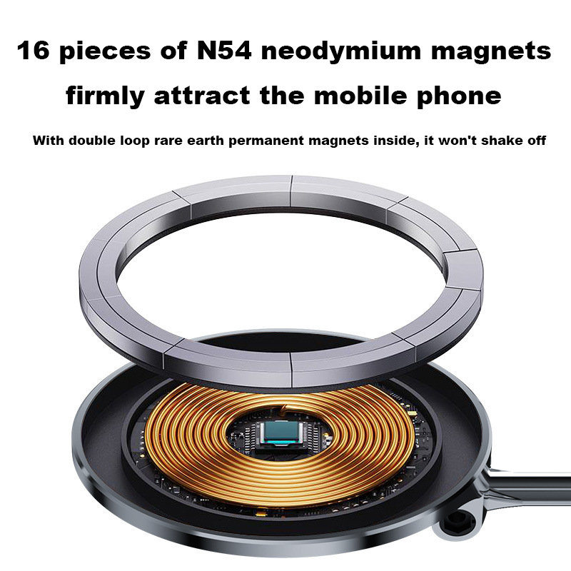 Magnetic Folding Wireless Charger - Car Navigation Phone Mount Suitable for Apple Devices