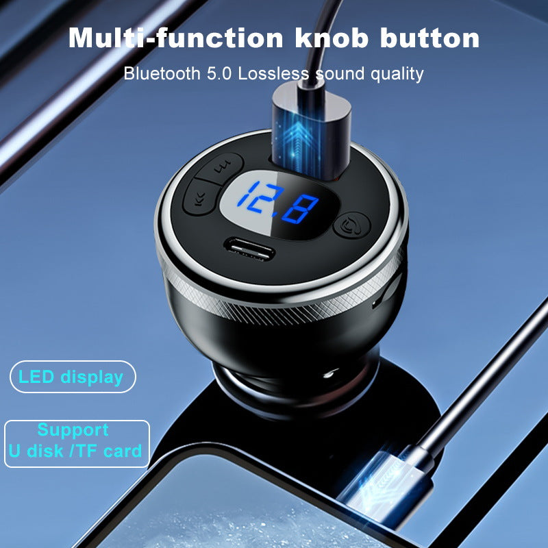 Car FM Bluetooth Car Charger with Tuning Display, MP3 Player, Lossless Call Function and PD Fast Charging