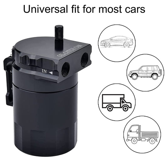 Automotive 300ML Oil Breather Catch Can with Air Filter for Ventilation and Filtration