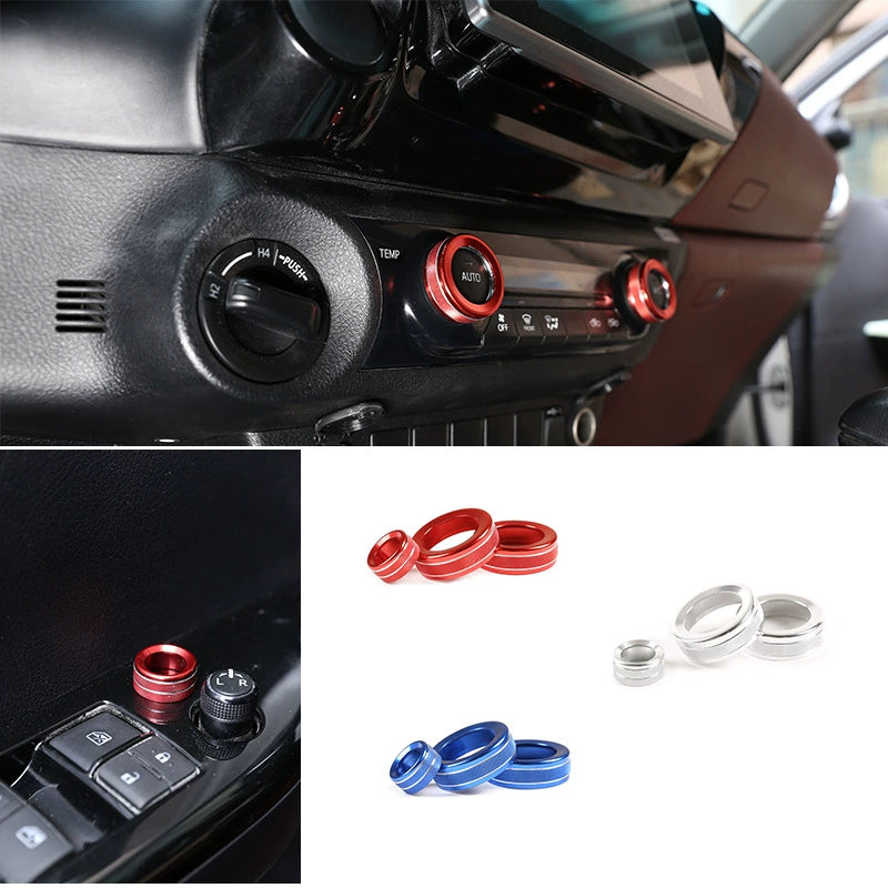 Aluminum alloy ring for the air - conditioning and rear - view knobs of Toyota Hilux