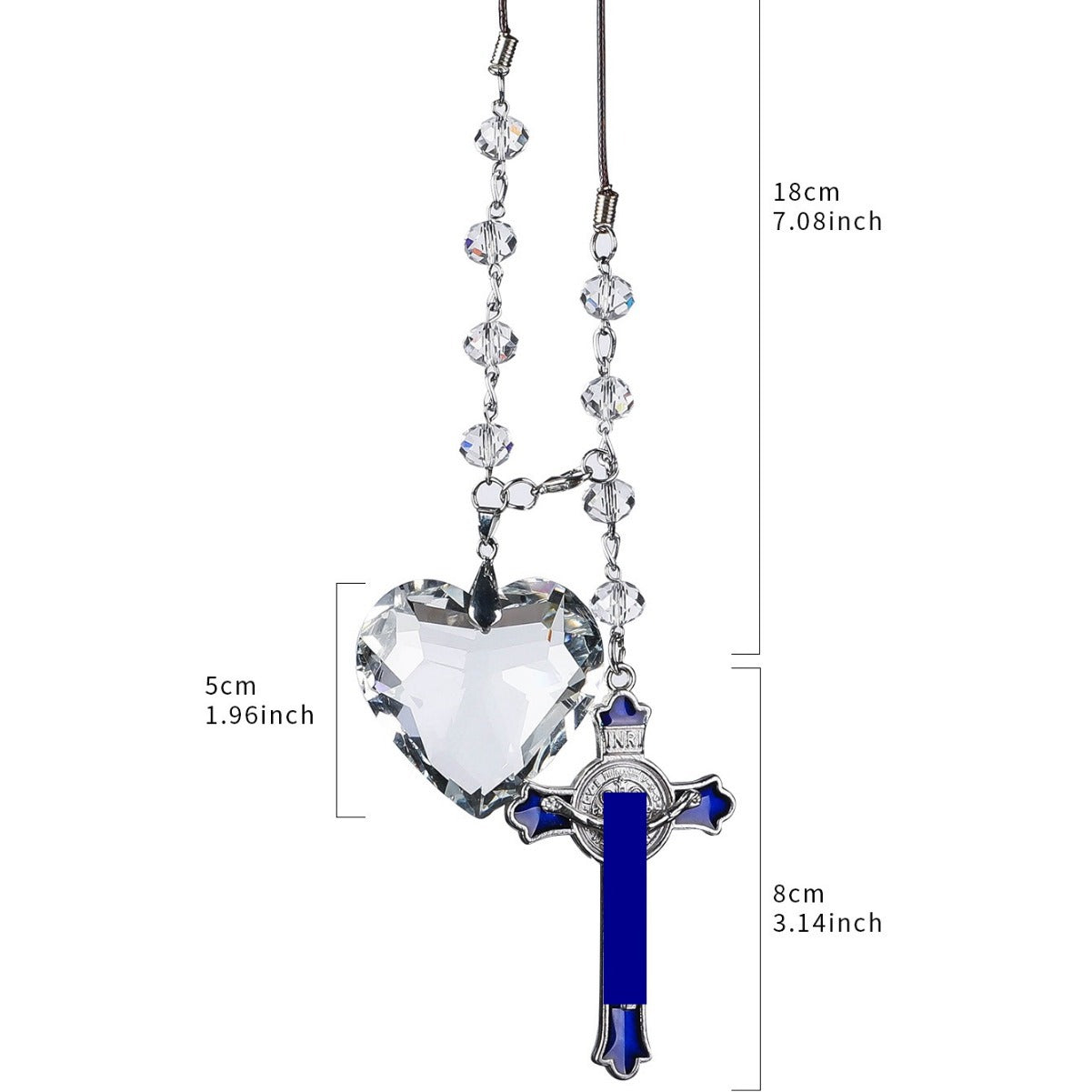 Car Pendant, Crystal Heart, Alloy Cross Pendant, Rearview Mirror