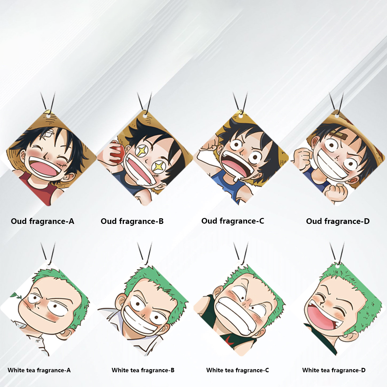 One Piece Long-lasting Car Air Freshener Hanging Tablets, Anime Car Decoration Accessories