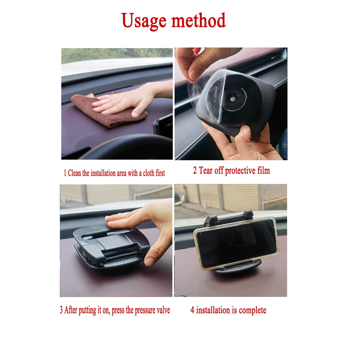 Car-mounted Suction Cup Base, Rotatable Dashboard Clip for Navigation Device