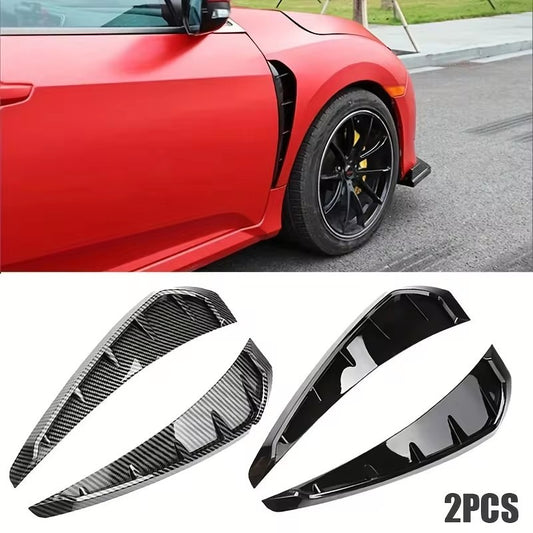 Carbon fiber universal flank blade decorative side air vent stickers for fake air vents of automobiles