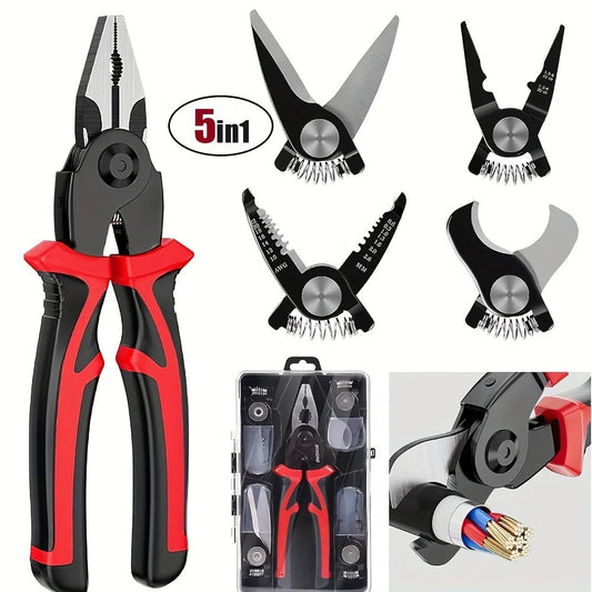 5 in 1 Multi-tool Pliers Set Quick Change Plier Head Set