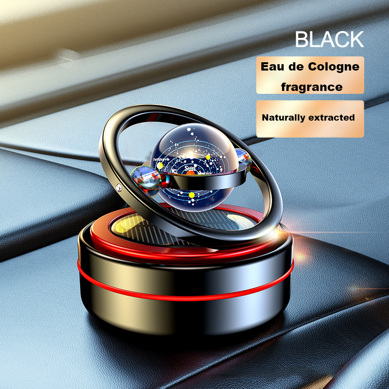 Planet Solar-Powered Car Aromatherapy Aluminum Double-Ring Levitating and Rotating Decoration