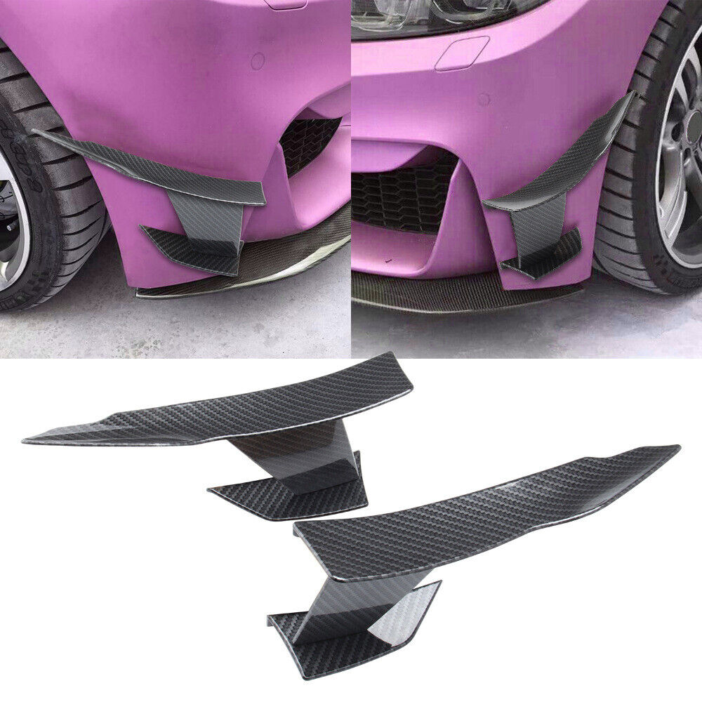 Carbon Fiber Front Bumper Splitter Canard Fins Fits For Subaru /BWM M3 M4 /Honda