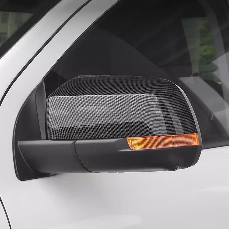 Carbon Fiber Pattern Decorative Covers for the Rearview Mirror Housing of Ford Ranger