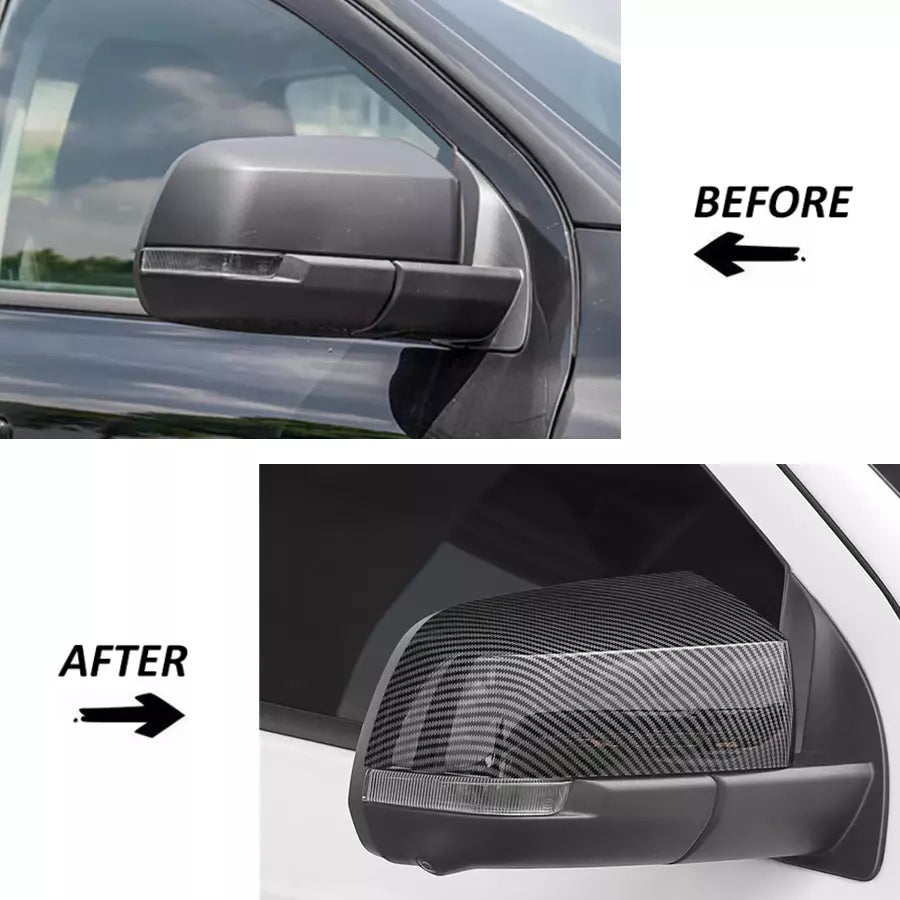 Carbon Fiber Pattern Decorative Covers for the Rearview Mirror Housing of Ford Ranger